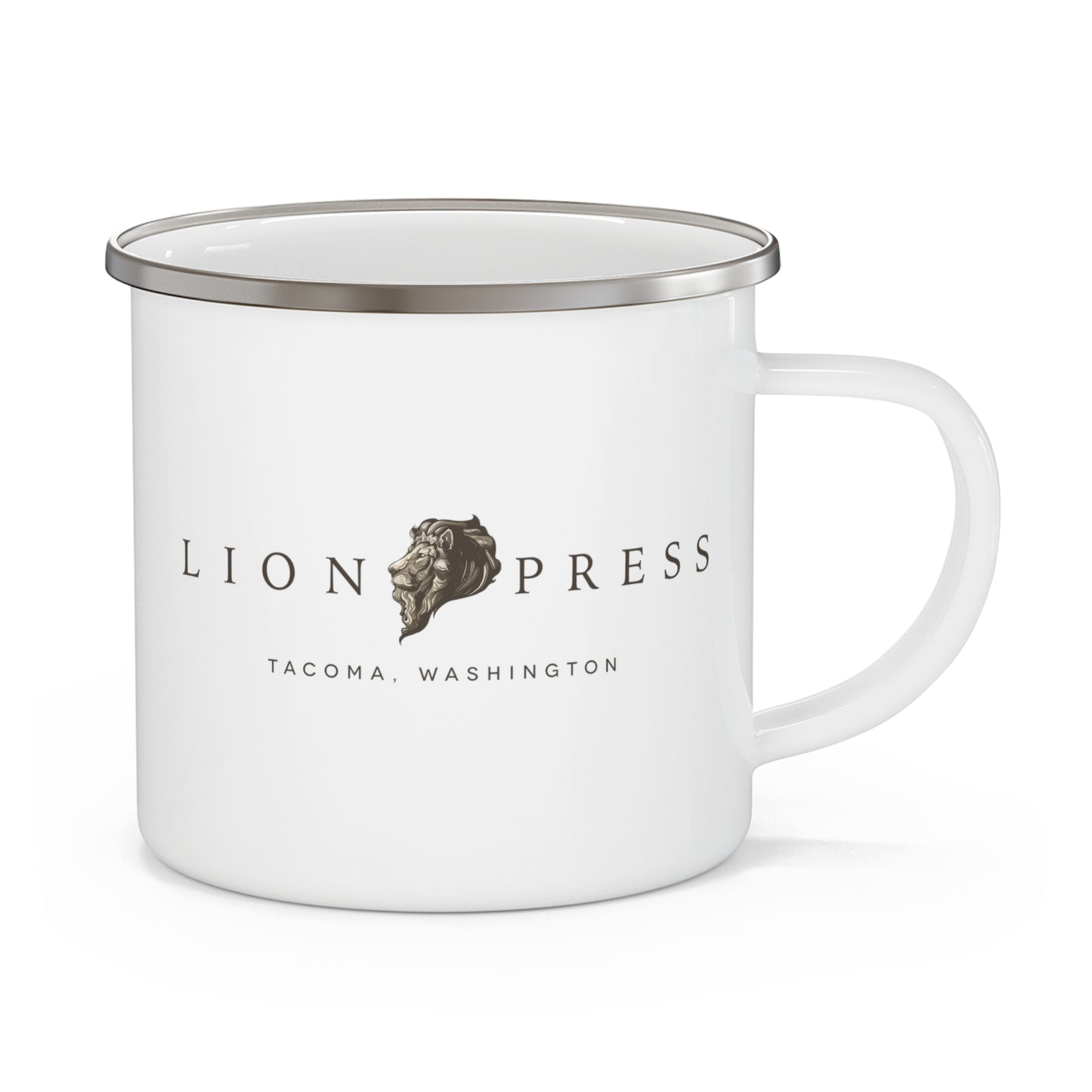 Enamel Lion's Head Camping Mug